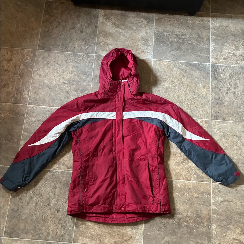 Vintage single stitch Red and Black Columbia sportswear Ski jacket
